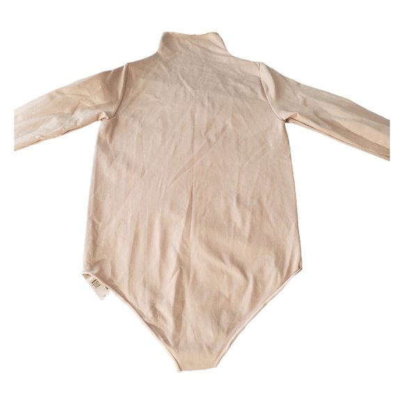 CT757 Skims NWOT Essential Mock Neck Brief Bodysuit Long Sleeve Clay - Picture 1 of 4